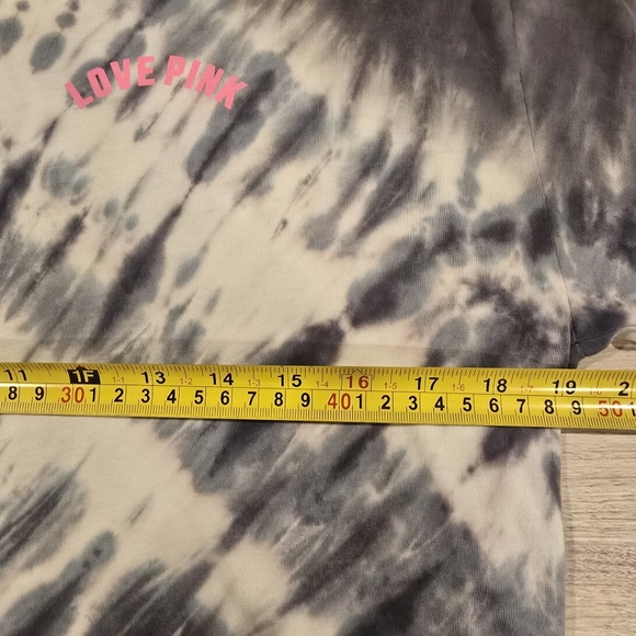 Victorias Secret PINK T Shirt Womens XSmall Tie Dye Gray Long Sleeve Open Back. - Picture 12 of 13